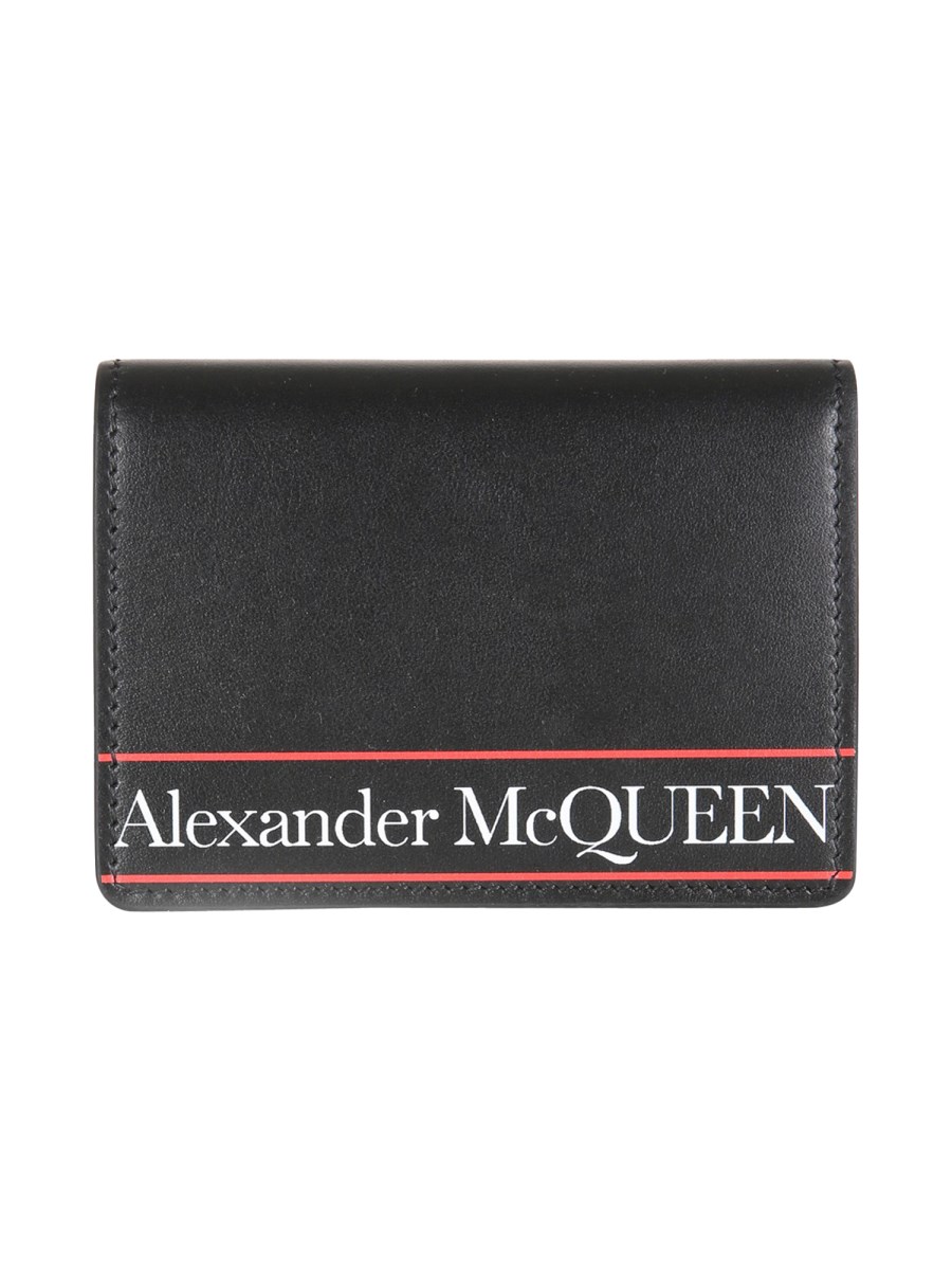 ALEXANDER McQUEEN PORTACARTE IN PELLE CON LOGO