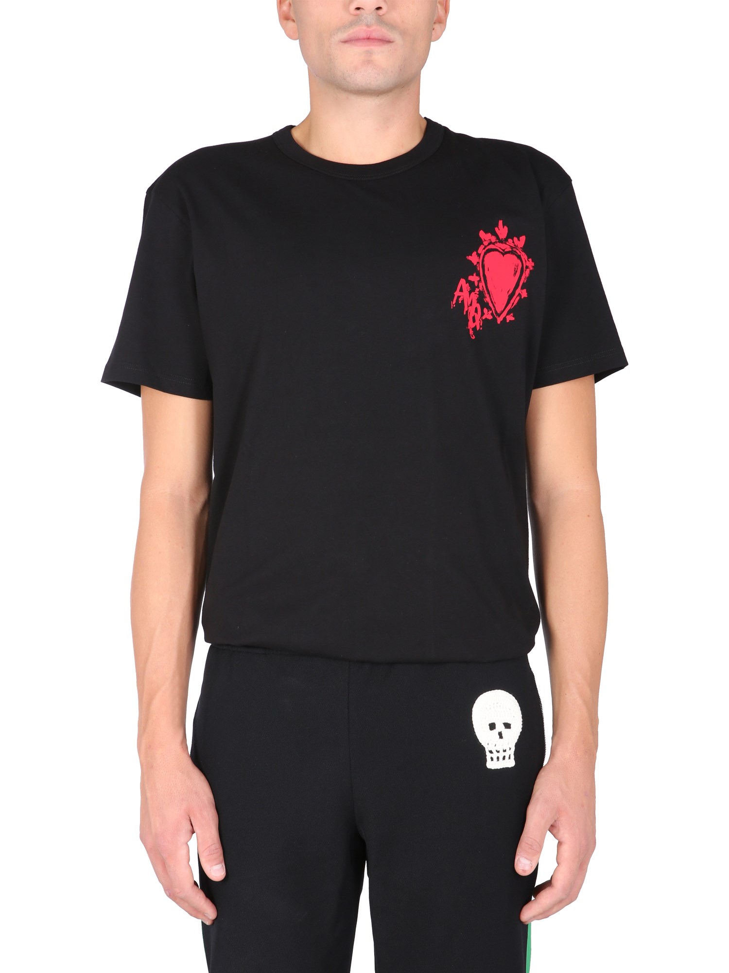 alexander mcqueen "heart skull" t-shirt