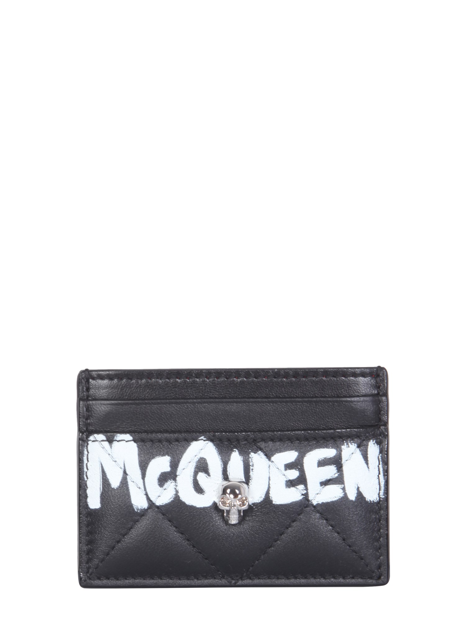 alexander mcqueen card holder with skull