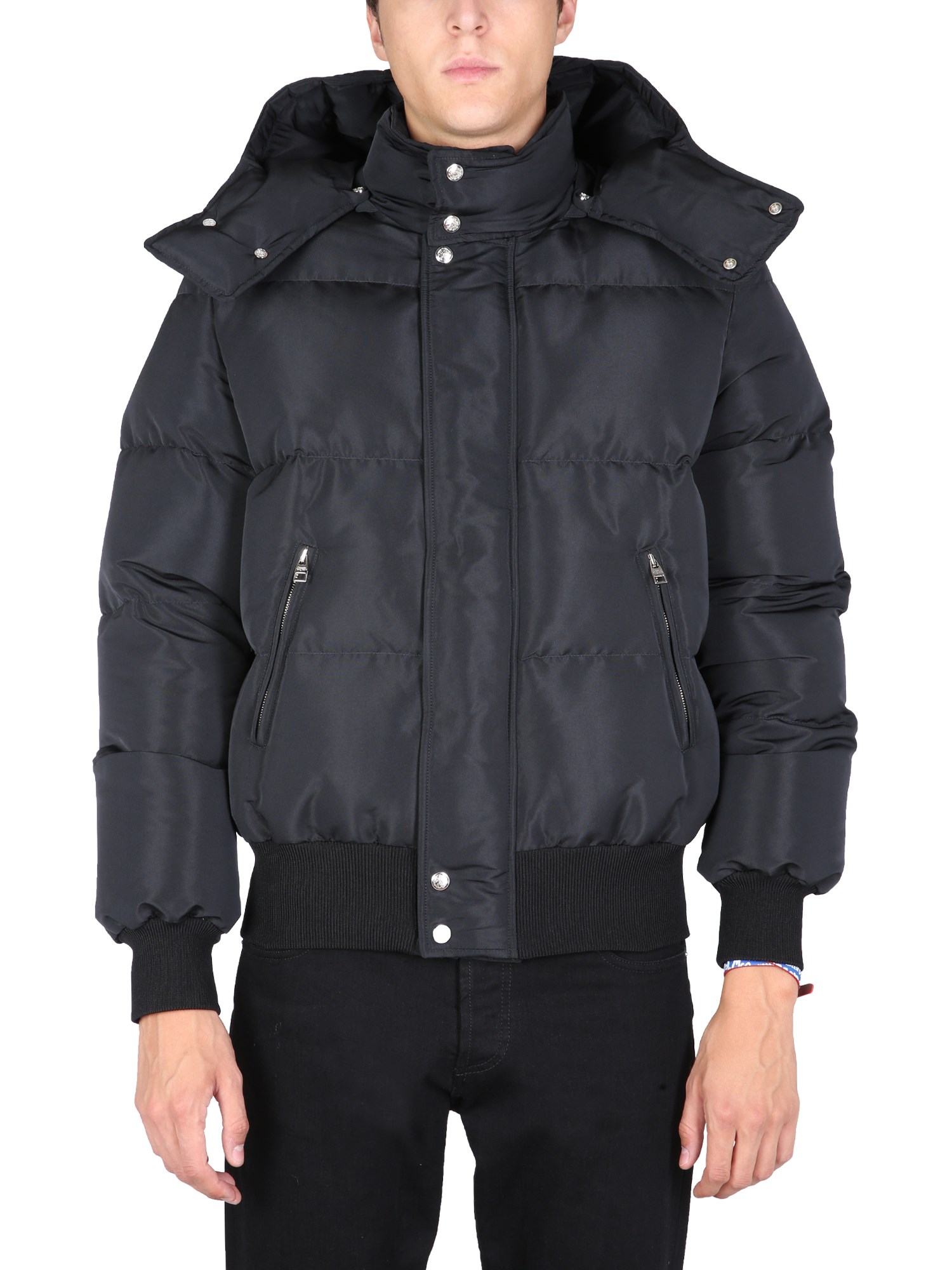 alexander mcqueen down jacket with logo print