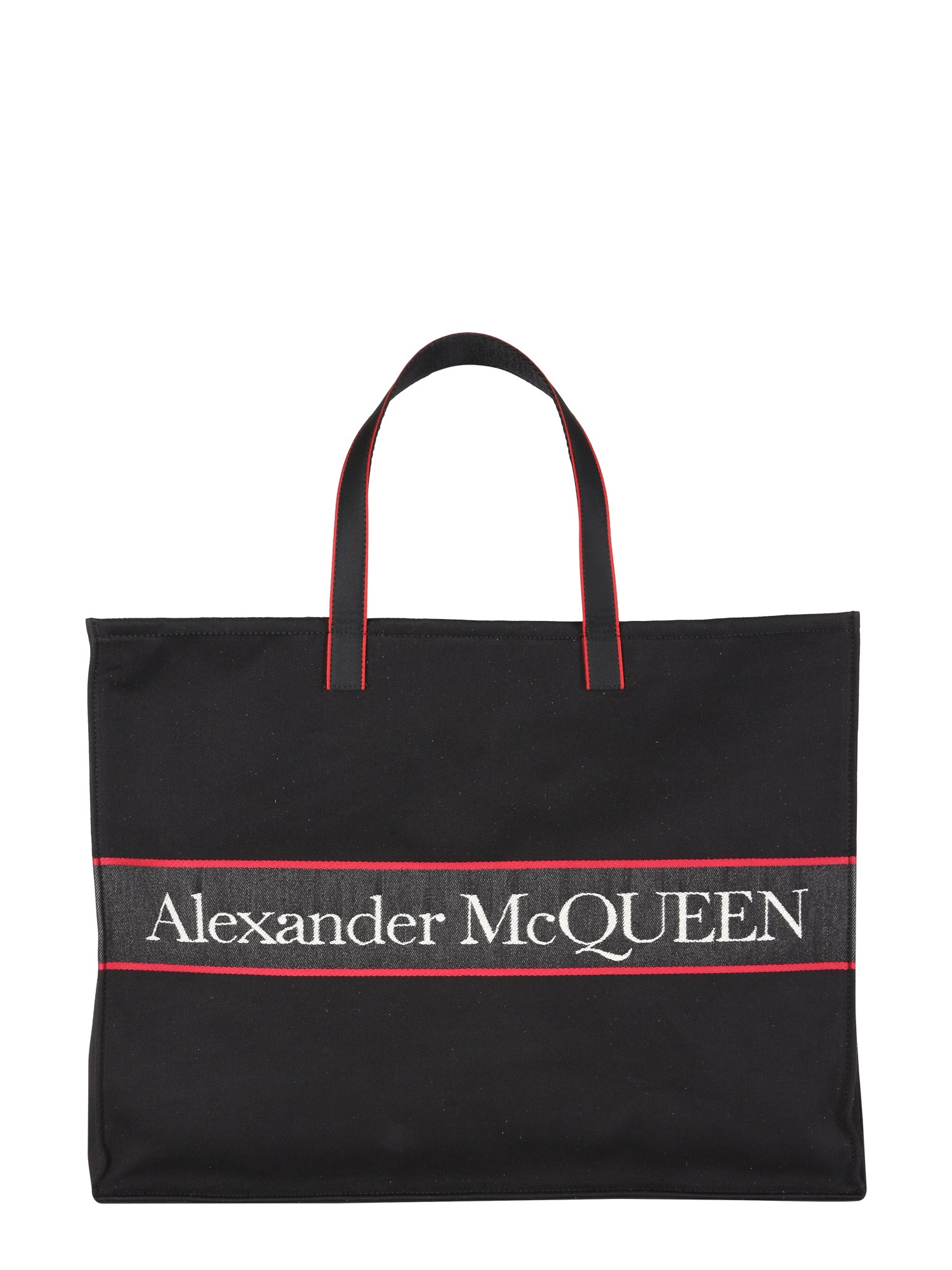 alexander mcqueen est west selvedge tote bag