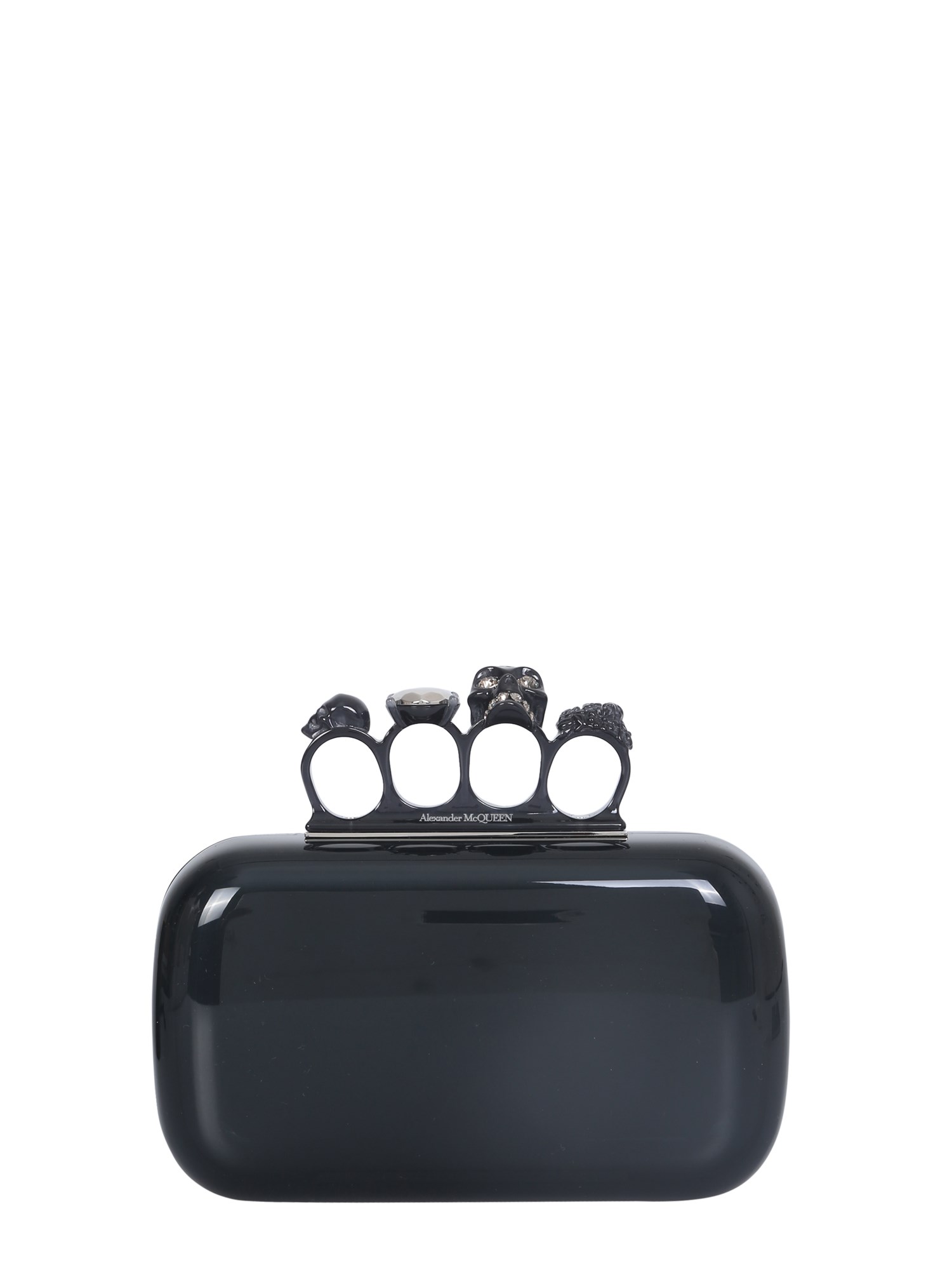 alexander mcqueen four ring skull clutch