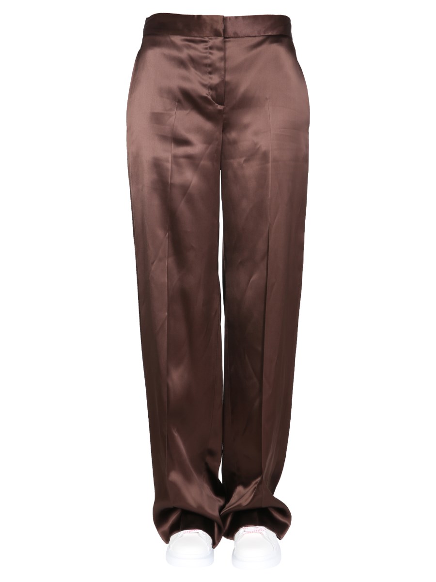 ALEXANDER McQUEEN PANTALONE WIDE LEG IN VISCOSA