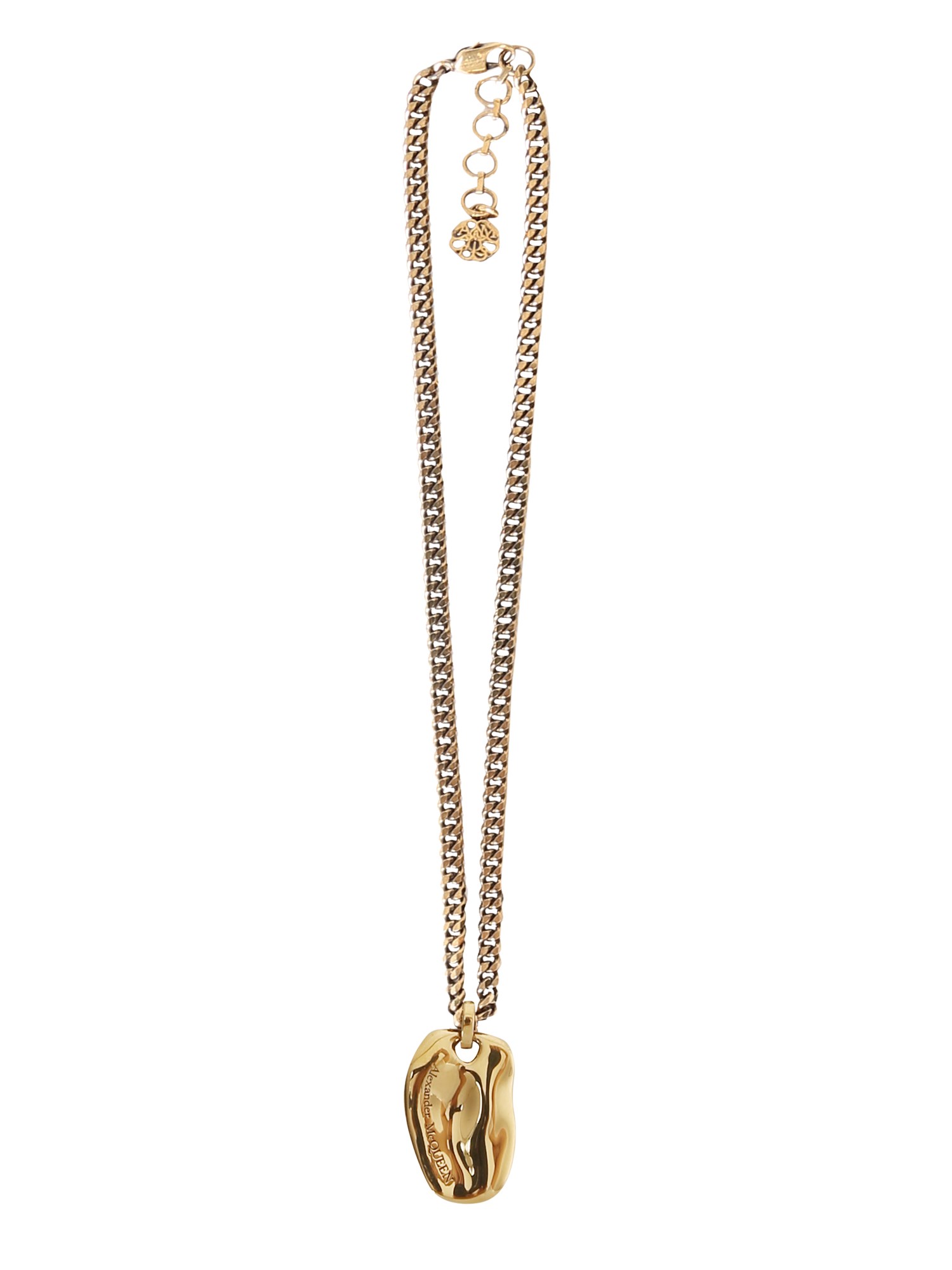 alexander mcqueen brass necklace