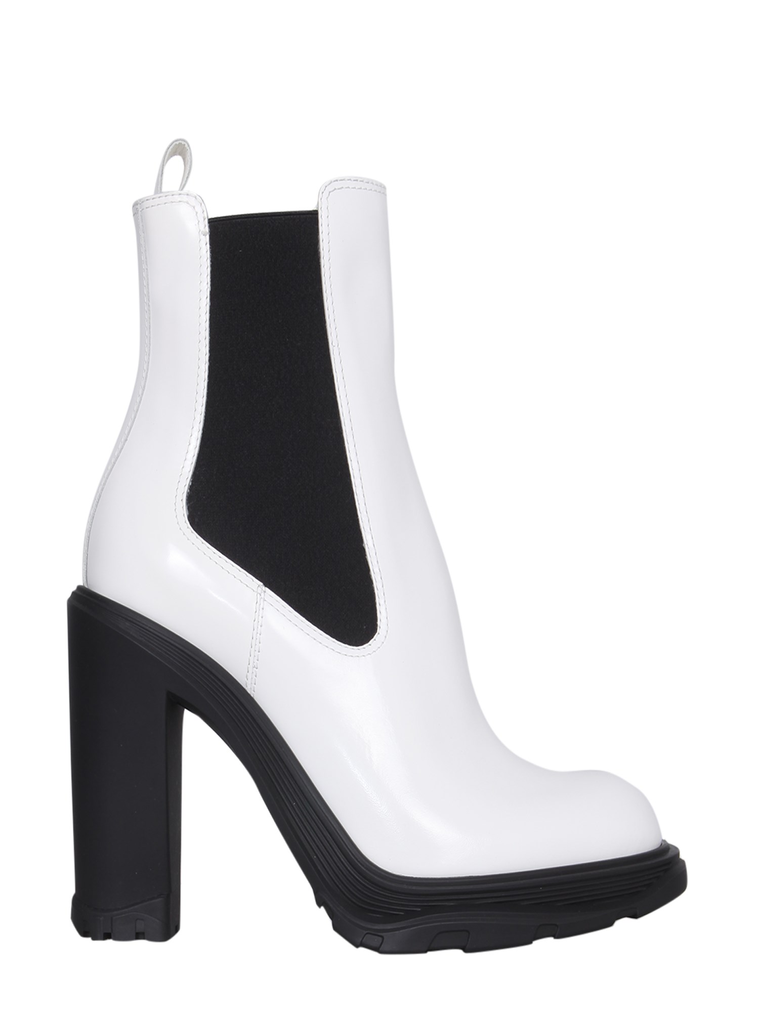alexander mcqueen chelsea tread boots with heel