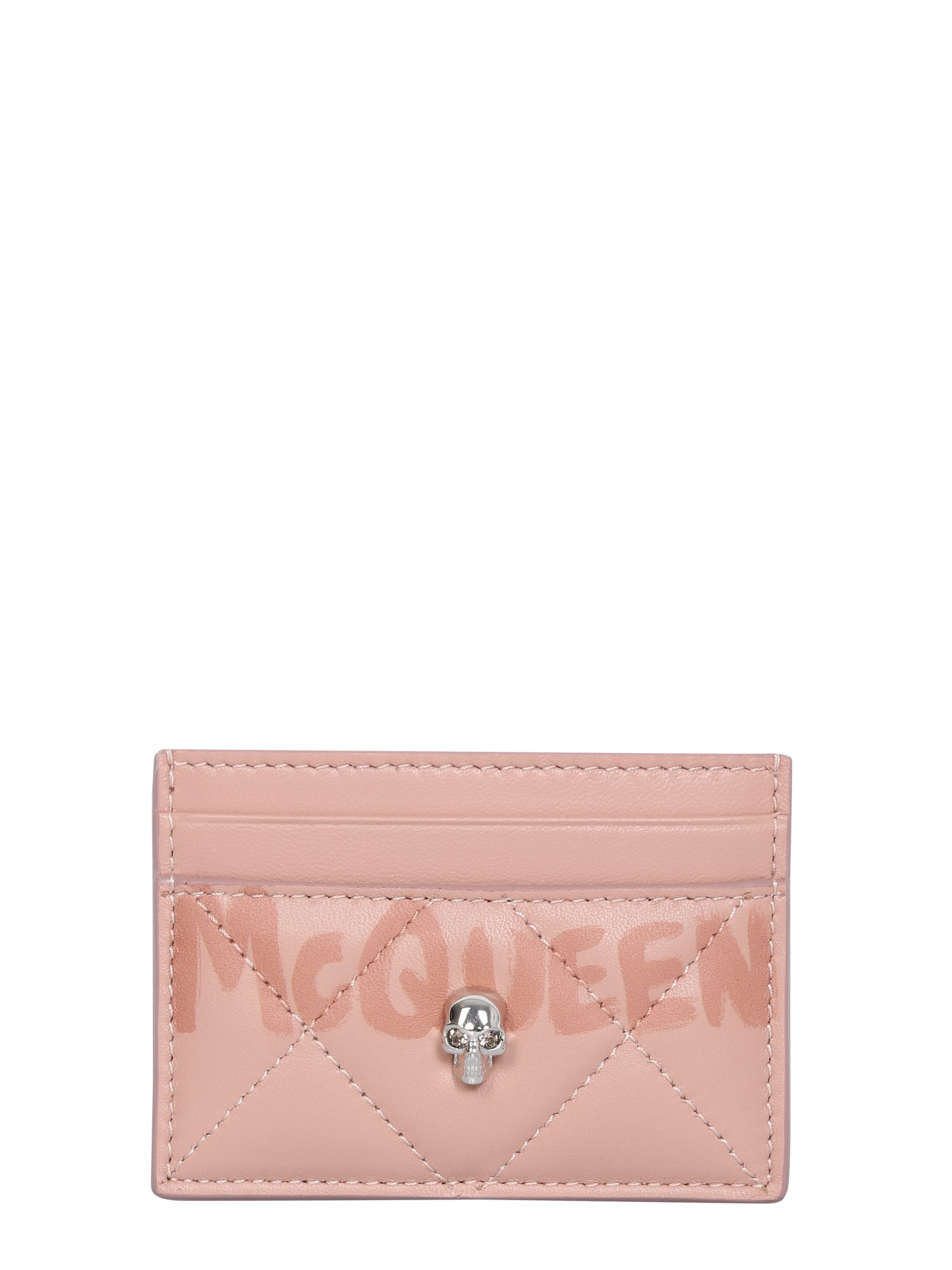 alexander mcqueen card holder with skull