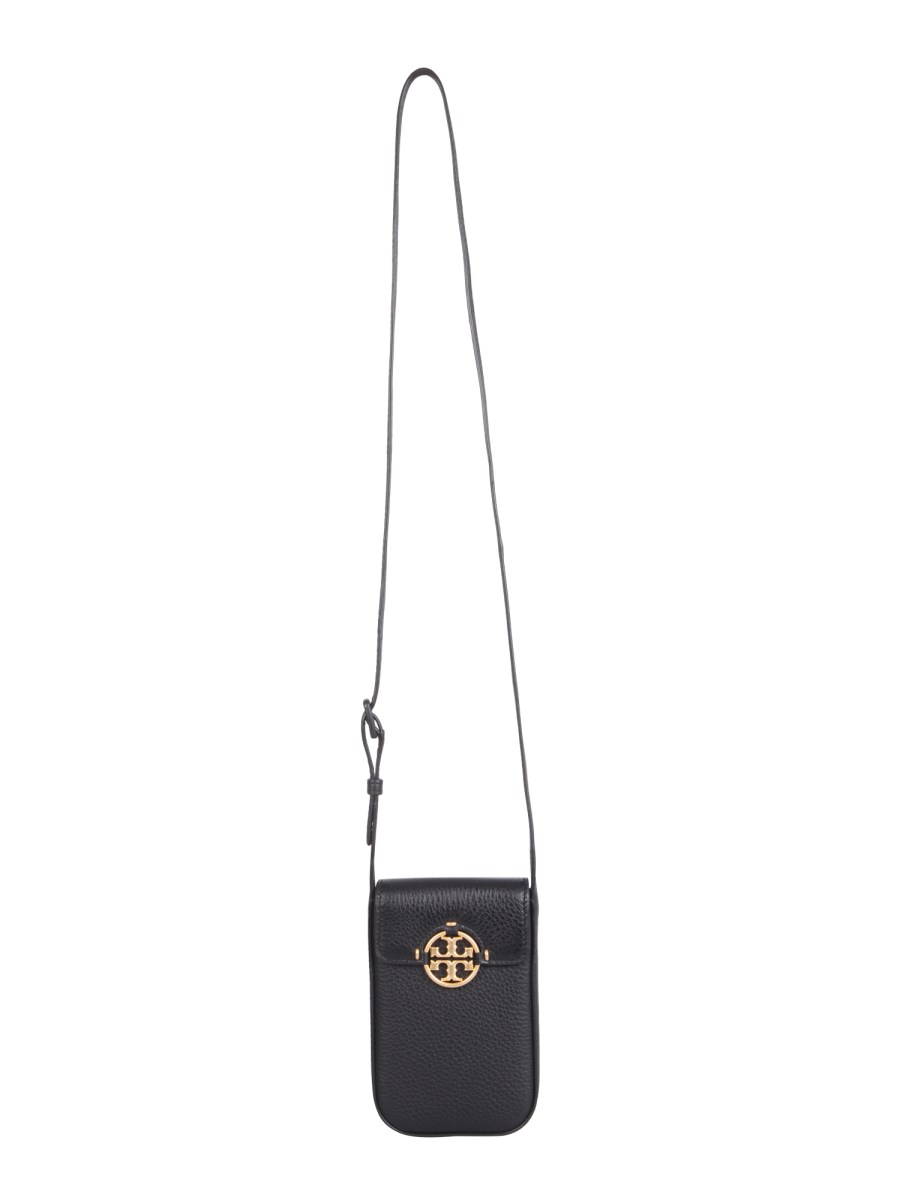 TORY BURCH - MILLER LEATHER PHONE CASE WITH SHOULDER STRAP - Eleonora  Bonucci