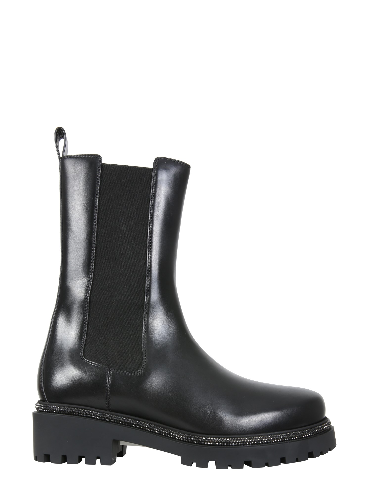 rene caovilla leather biker boots