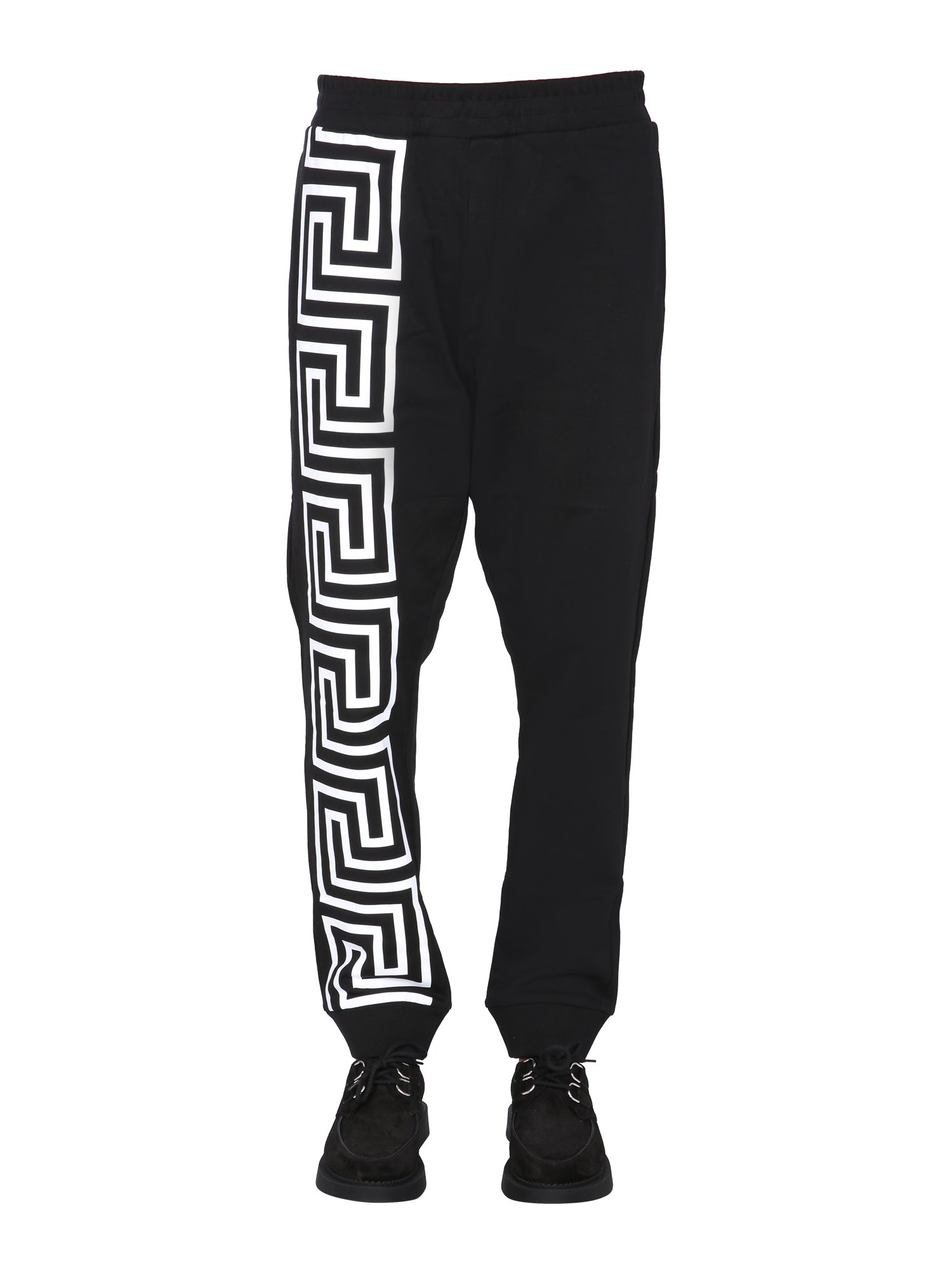versace jogging pants with greek print