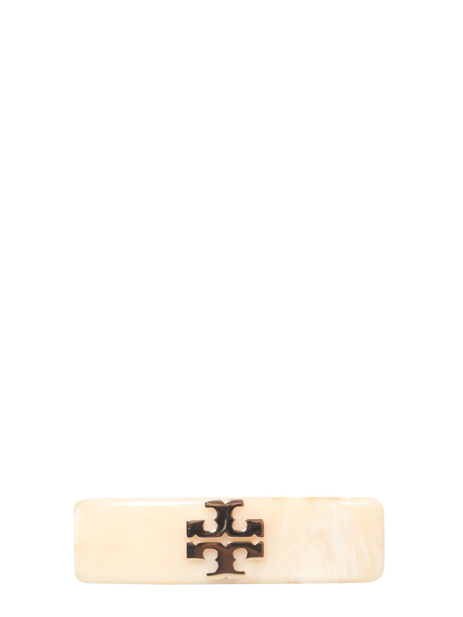 TORY BURCH FERMA CAPELLI IN RESINA CON LOGO