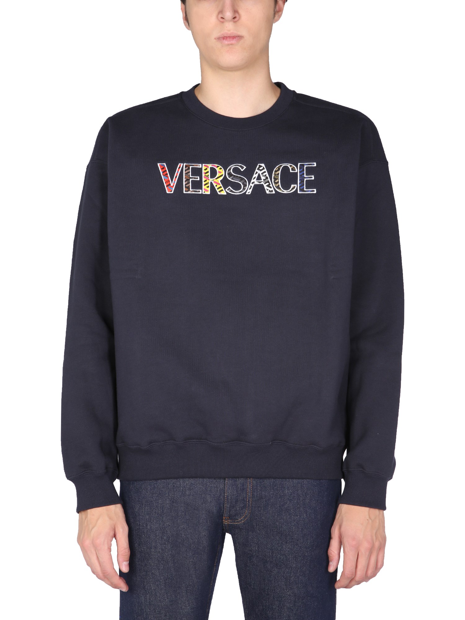 versace sweatshirt with embroidered logo