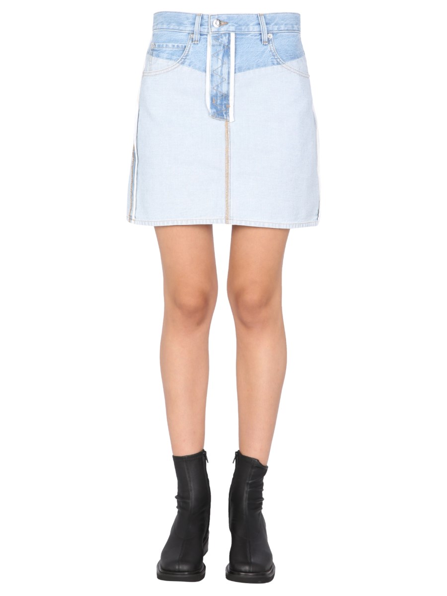 HELMUT LANG GONNA MINI IN DENIM DI COTONE