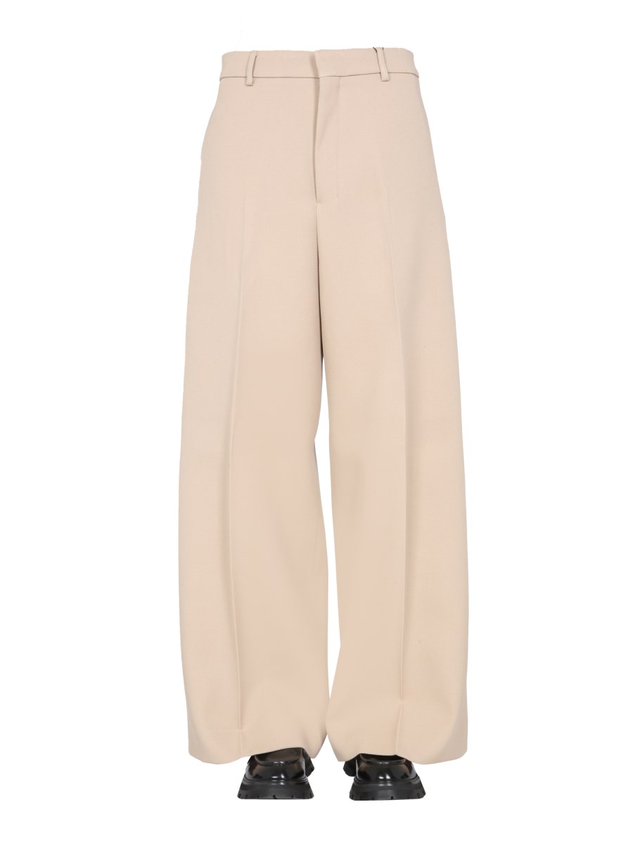 AMI PARIS PANTALONE WIDE LEG IN LANA VERGINE