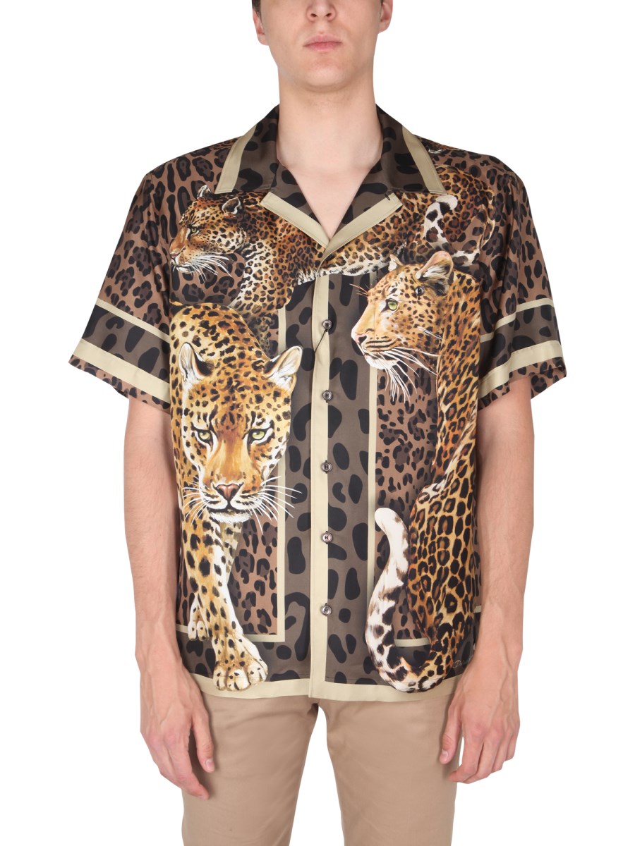 DOLCE GABBANA HAWAII SILK SHIRT WITH LEOPARD PRINT Eleonora Bonucci