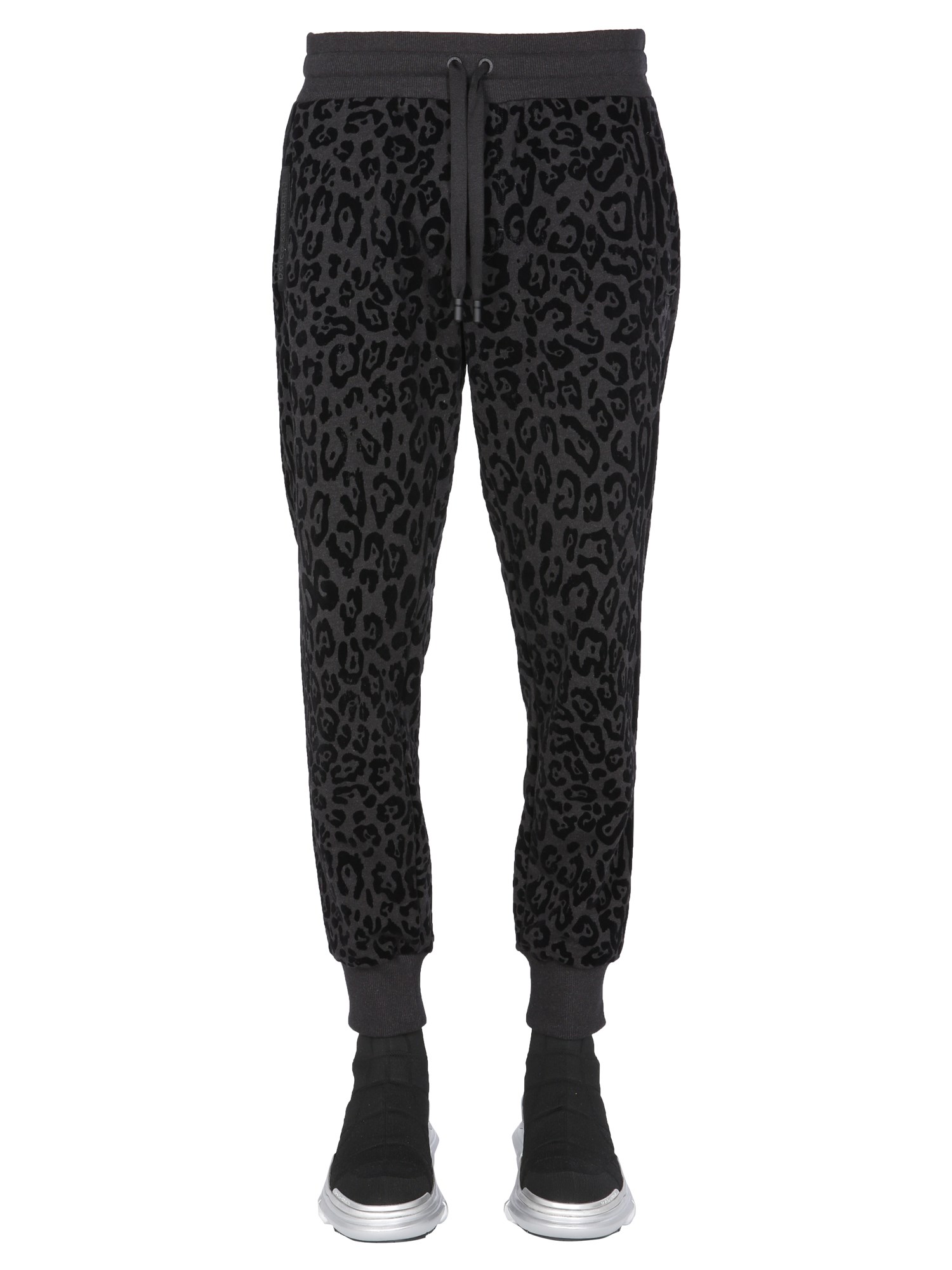 dolce & gabbana jogging pants with animal print