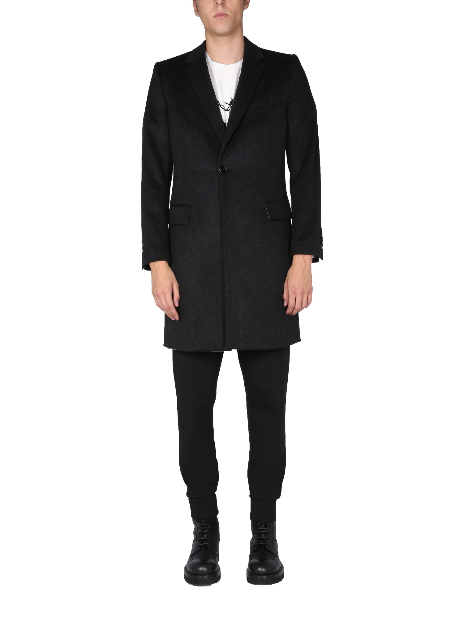 Shop Dolce & Gabbana Single-breasted Velours Coat In Grey