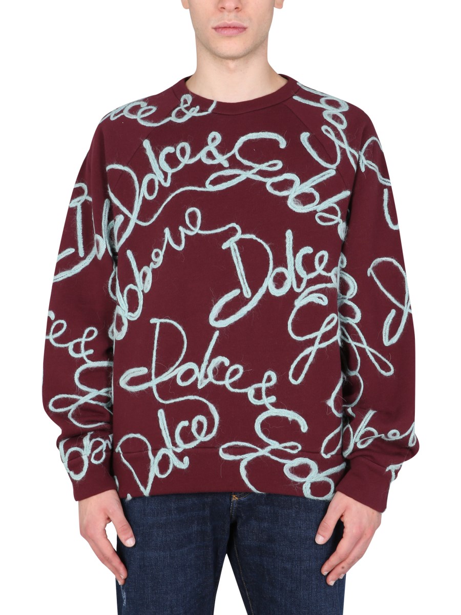 DOLCE & GABBANA - JERSEY TOP WITH GRAFFITI LOGO PRINT - Eleonora