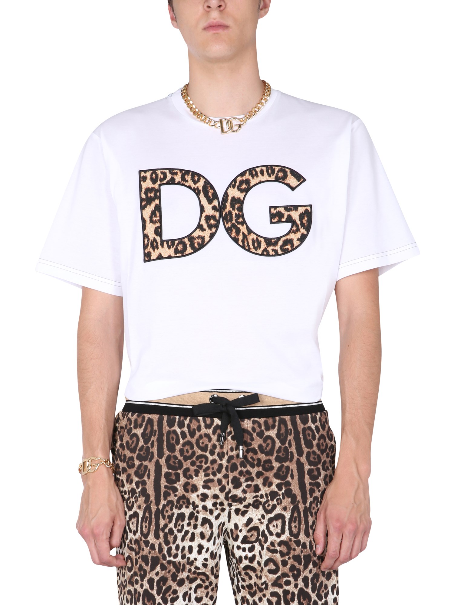 dolce & gabbana t-shirt with leopard patch