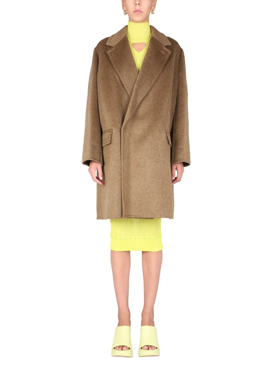 ヘアアクセサリー BOTTEGA VENETA DOUBLE-BREASTED MOHAIR AND ALPACA BLEND COAT Bottega Veneta Double-Breasted Croc-Embossed Leather Coat