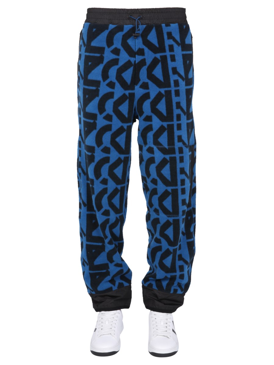 KENZO PANTALONE JOGGING IN PILE CON LOGO MONOGRAM