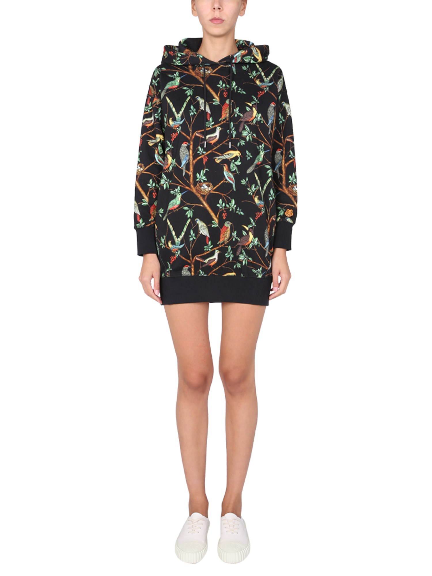 kenzo "birds" print sweat dress