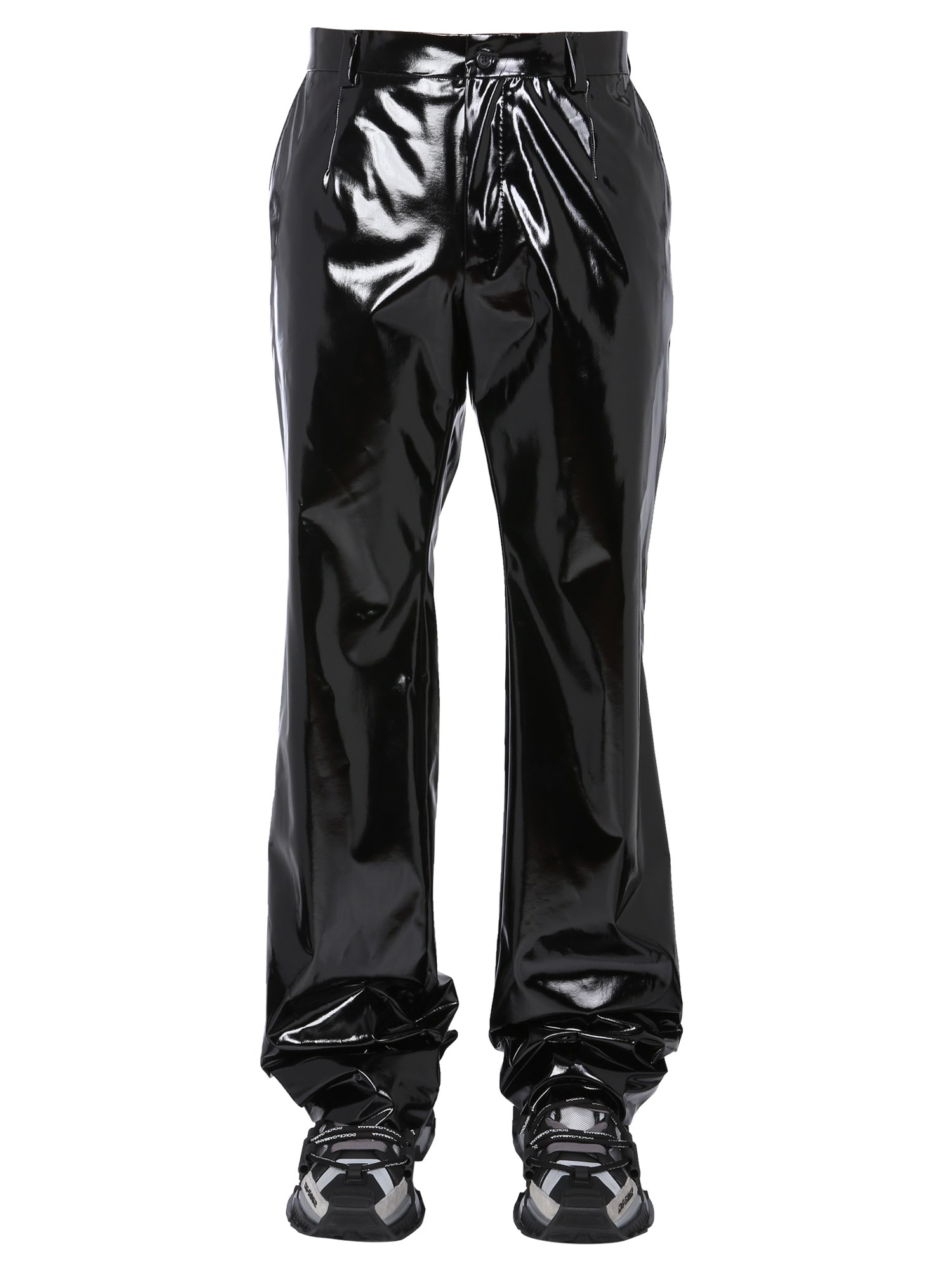 dolce & gabbana laminated trousers