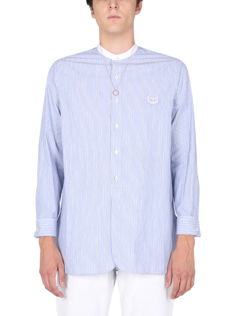 MAISON MARGIELA CAMICIA IN COTONE CON RICAMO LOGO