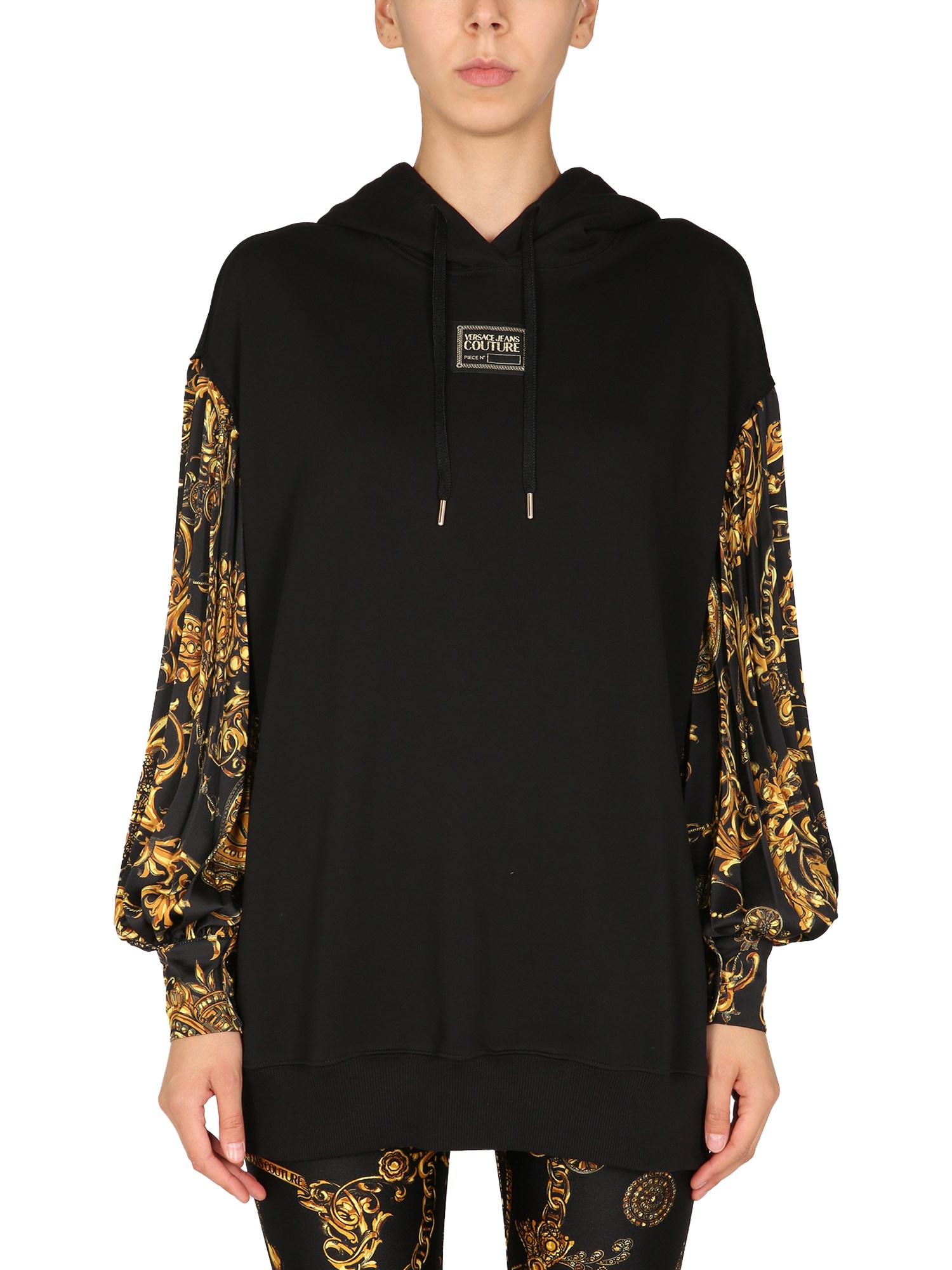 versace jeans couture sweatshirt with bijoux baroque print