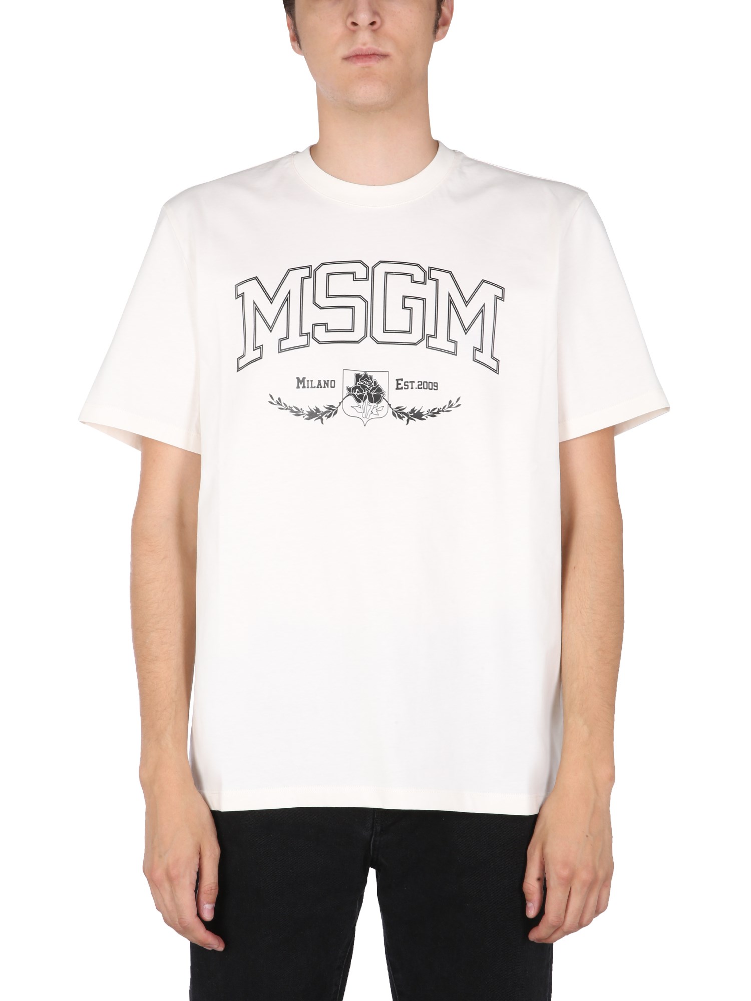 msgm t-shirt with collage logo