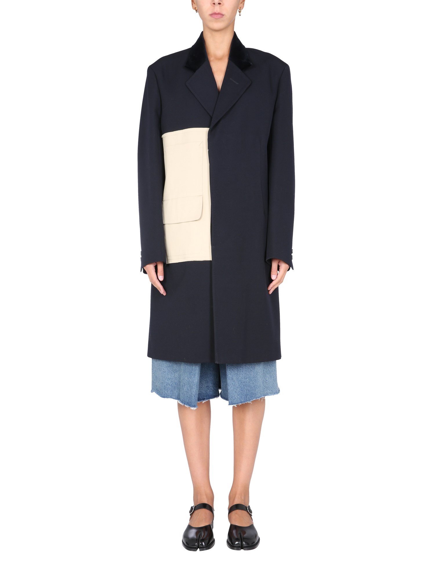 maison margiela oversize coat with "memory of" pocket
