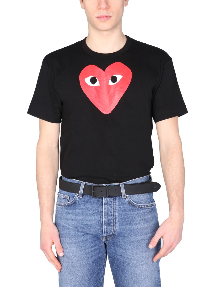 Comme des garcons outlet play heart-logo cotton-jersey t-shirt