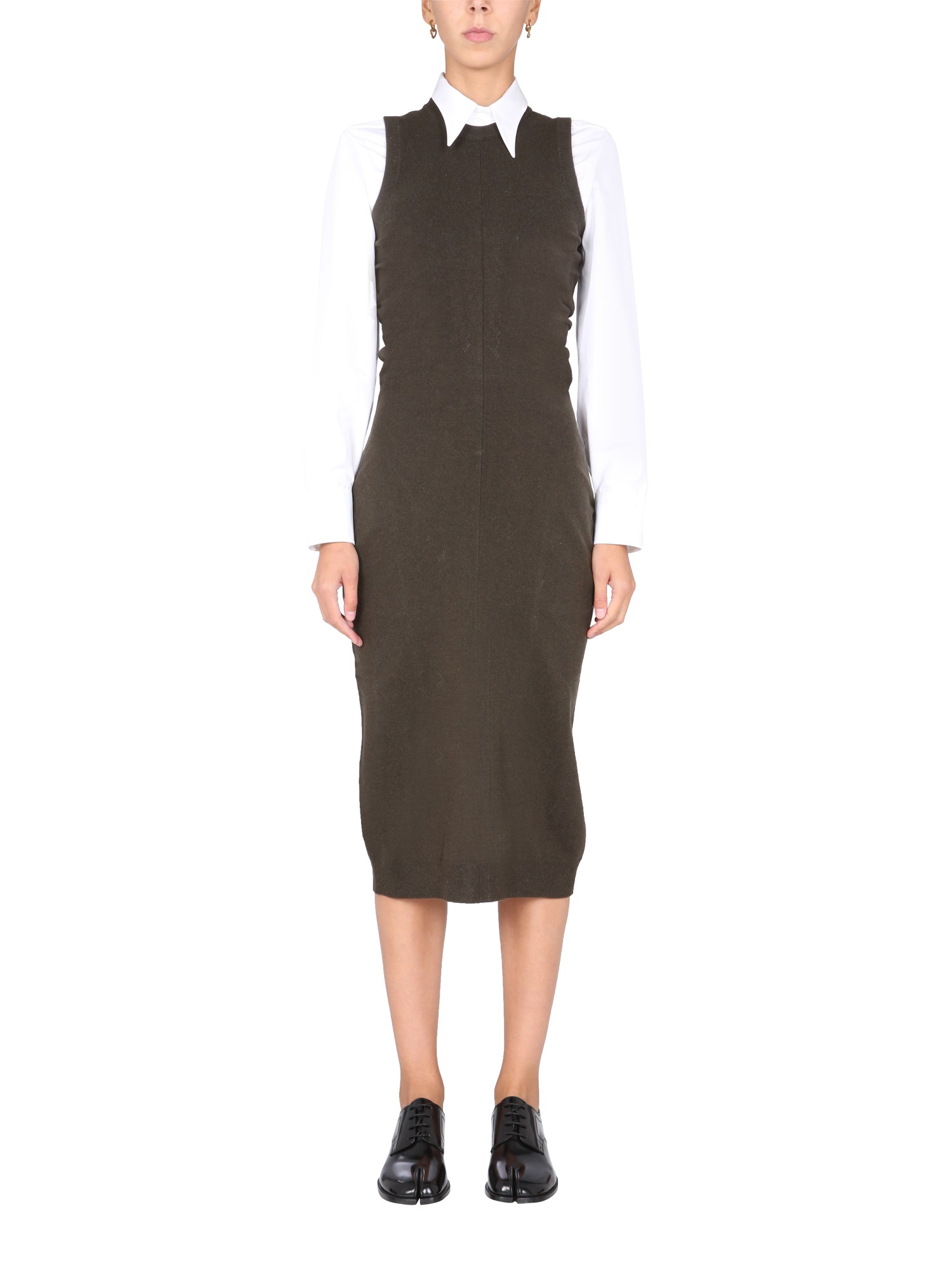 maison margiela long dress with draping