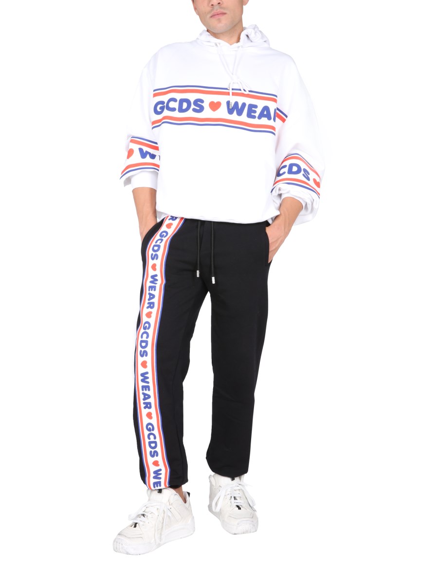 GCDS - COTTON JOGGING PANTS WITH CUTE TAPE LOGO BAND - Eleonora Bonucci