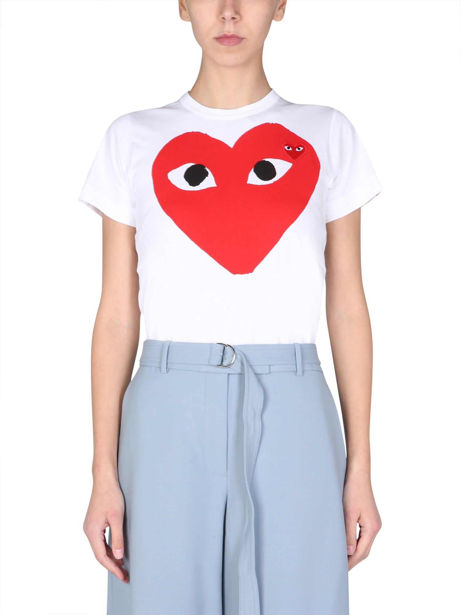 comme des garcons play t-shirt con stampa logo