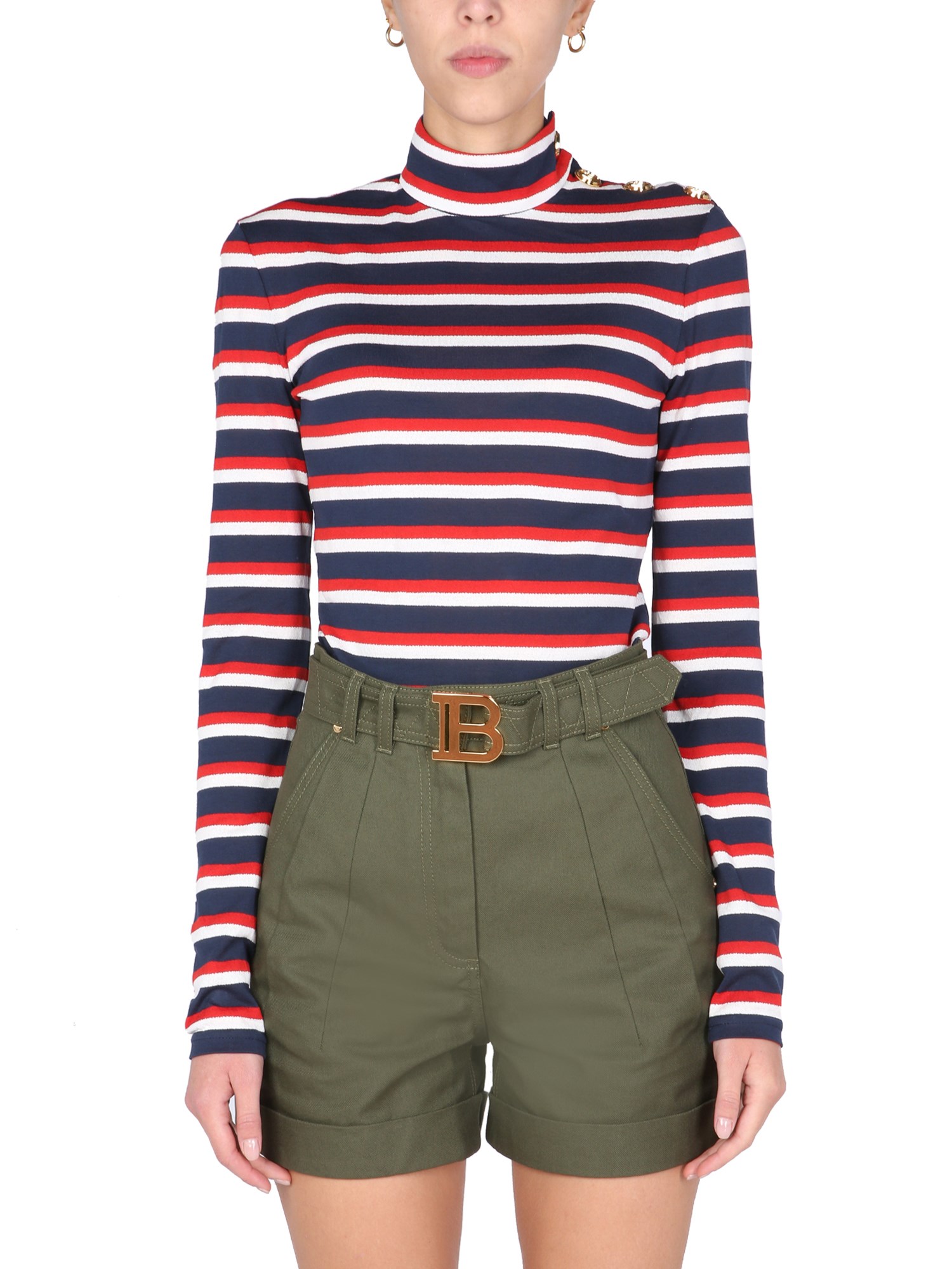 balmain sweater with striped pattern