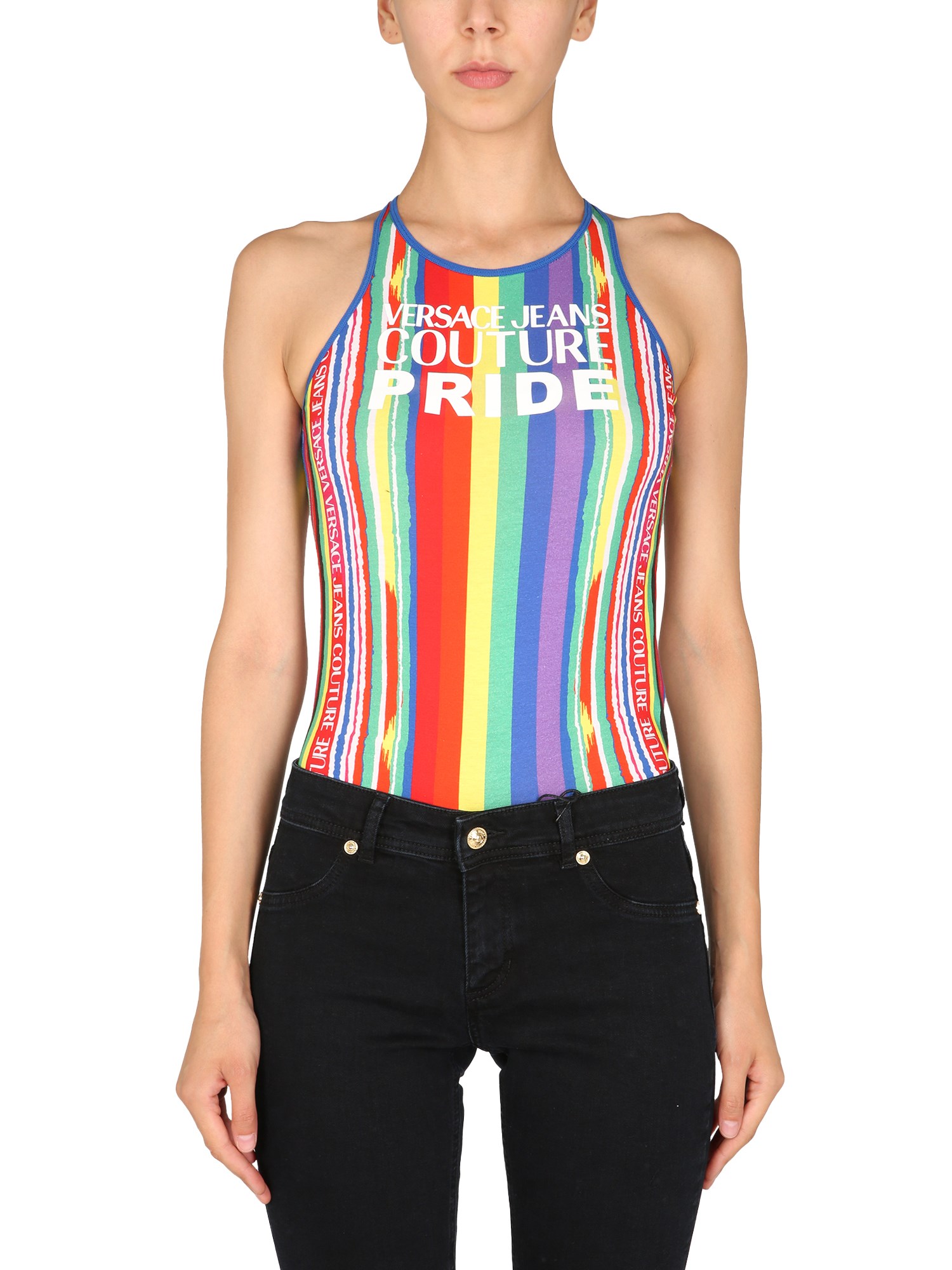 versace jeans couture top with logo