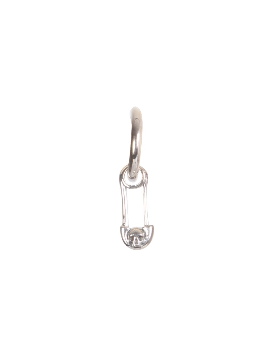 NORTHSKULL ORECCHINO SINGOLO A CERCHIO CON CHARM SAFETY PIN