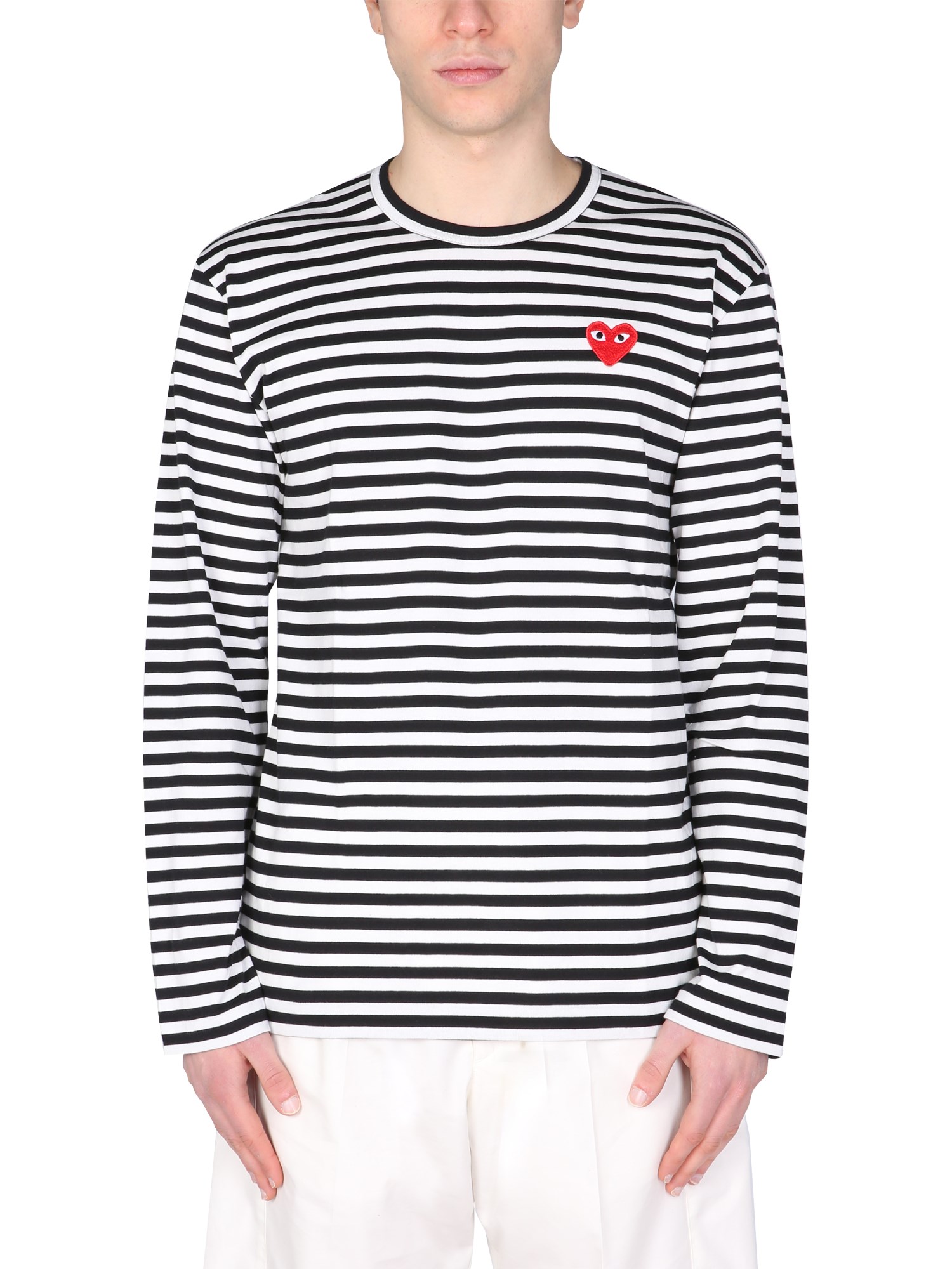 comme des garcons play t-shirt con motivo a righe