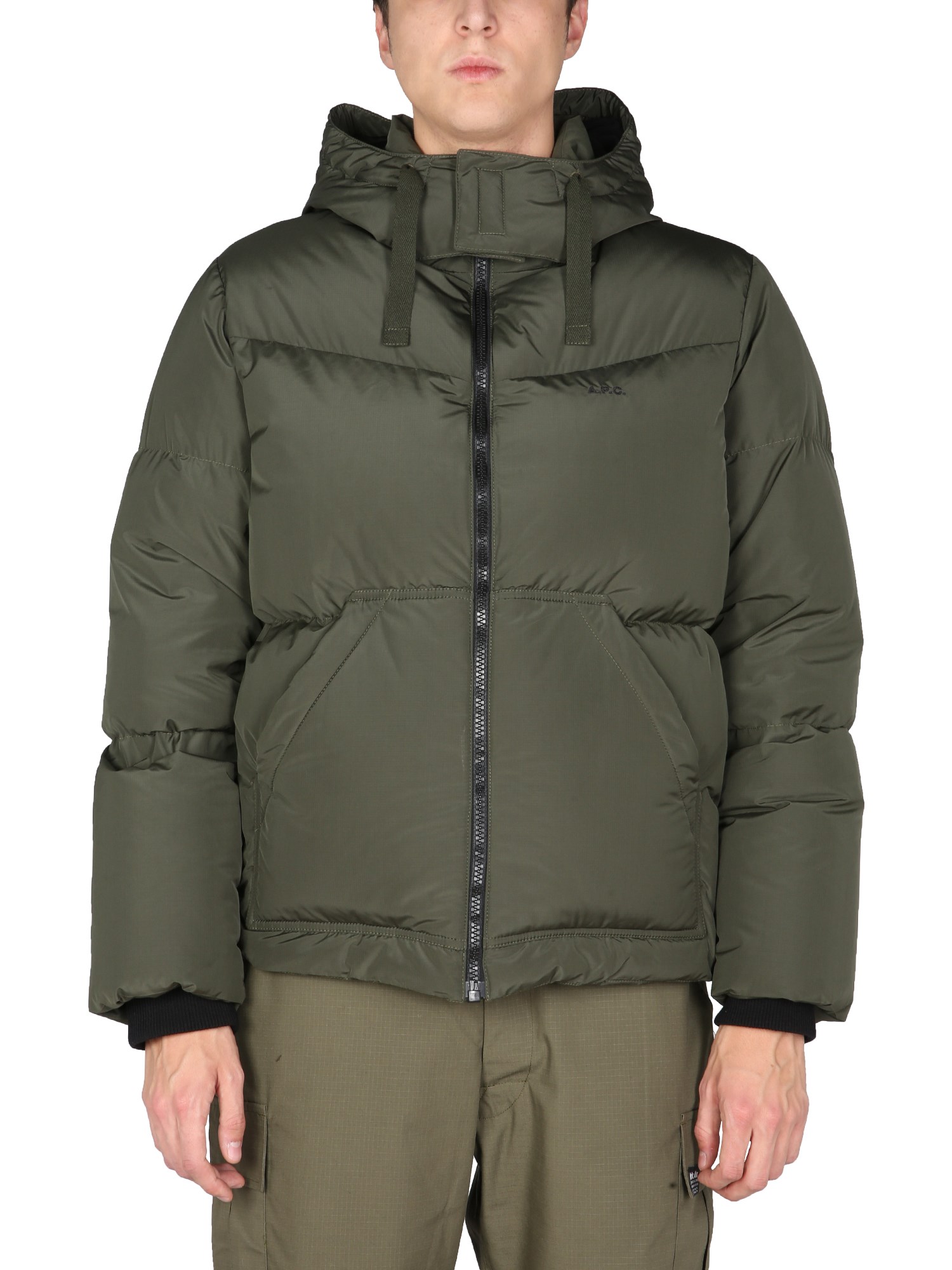 a.p.c. hooded down jacket