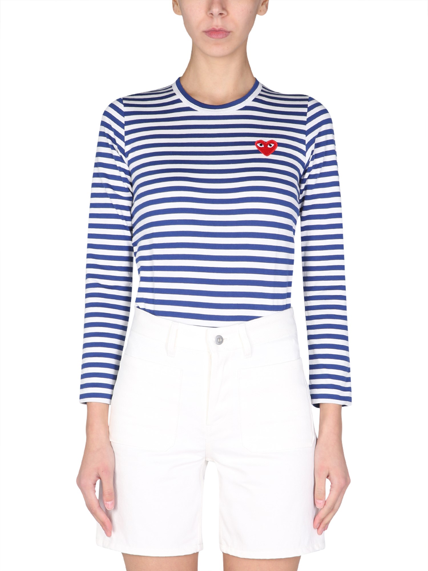 comme des garcons play t-shirt con motivo a righe