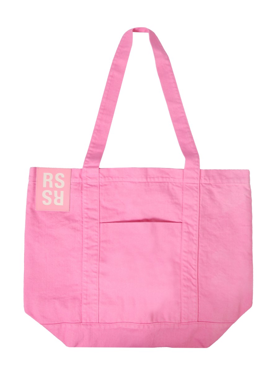 RAF SIMONS - DENIM TOTE BAG WITH LOGO PATCH - Eleonora Bonucci