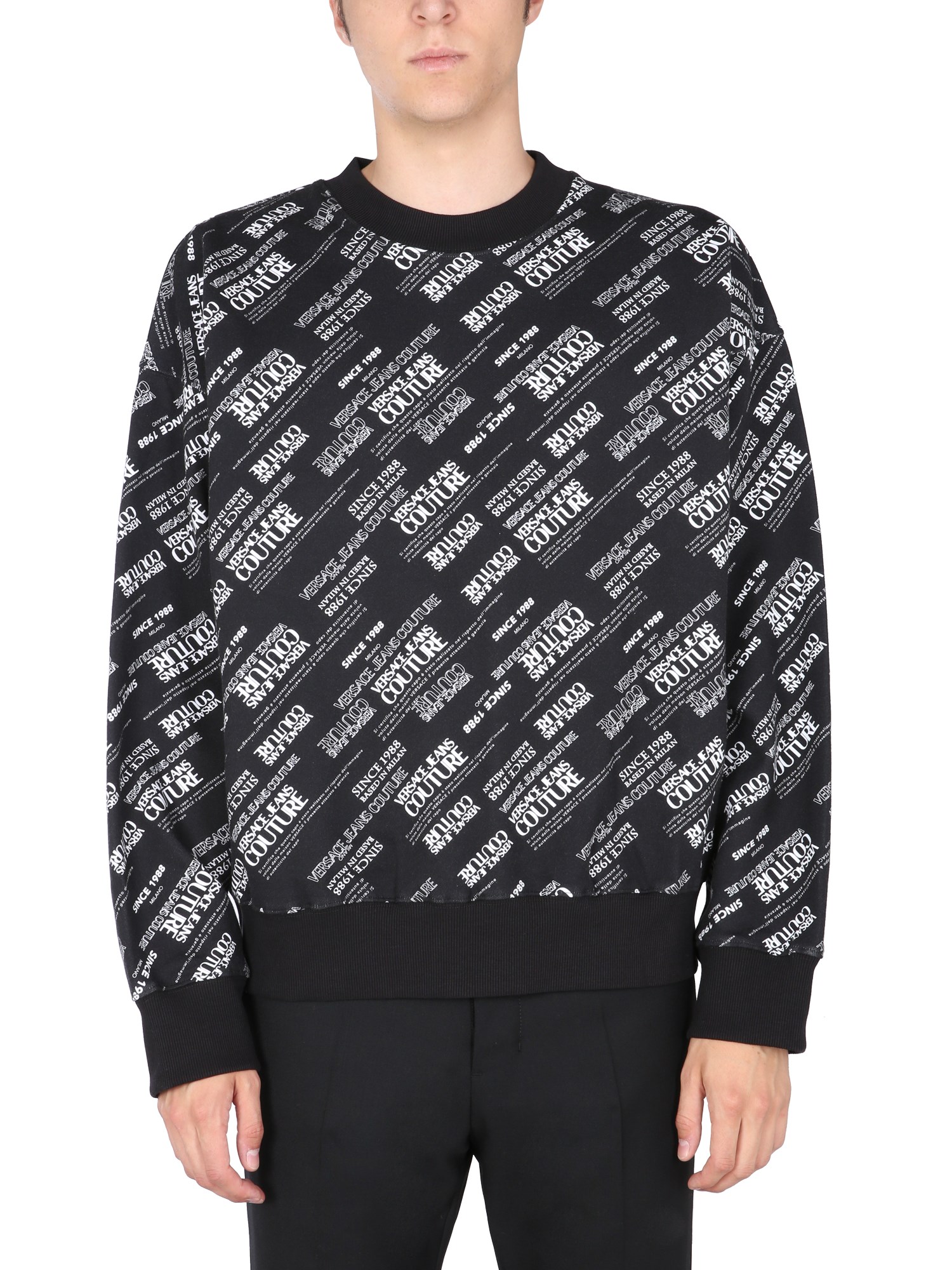 versace jeans couture heavy print warranty sweatshirt