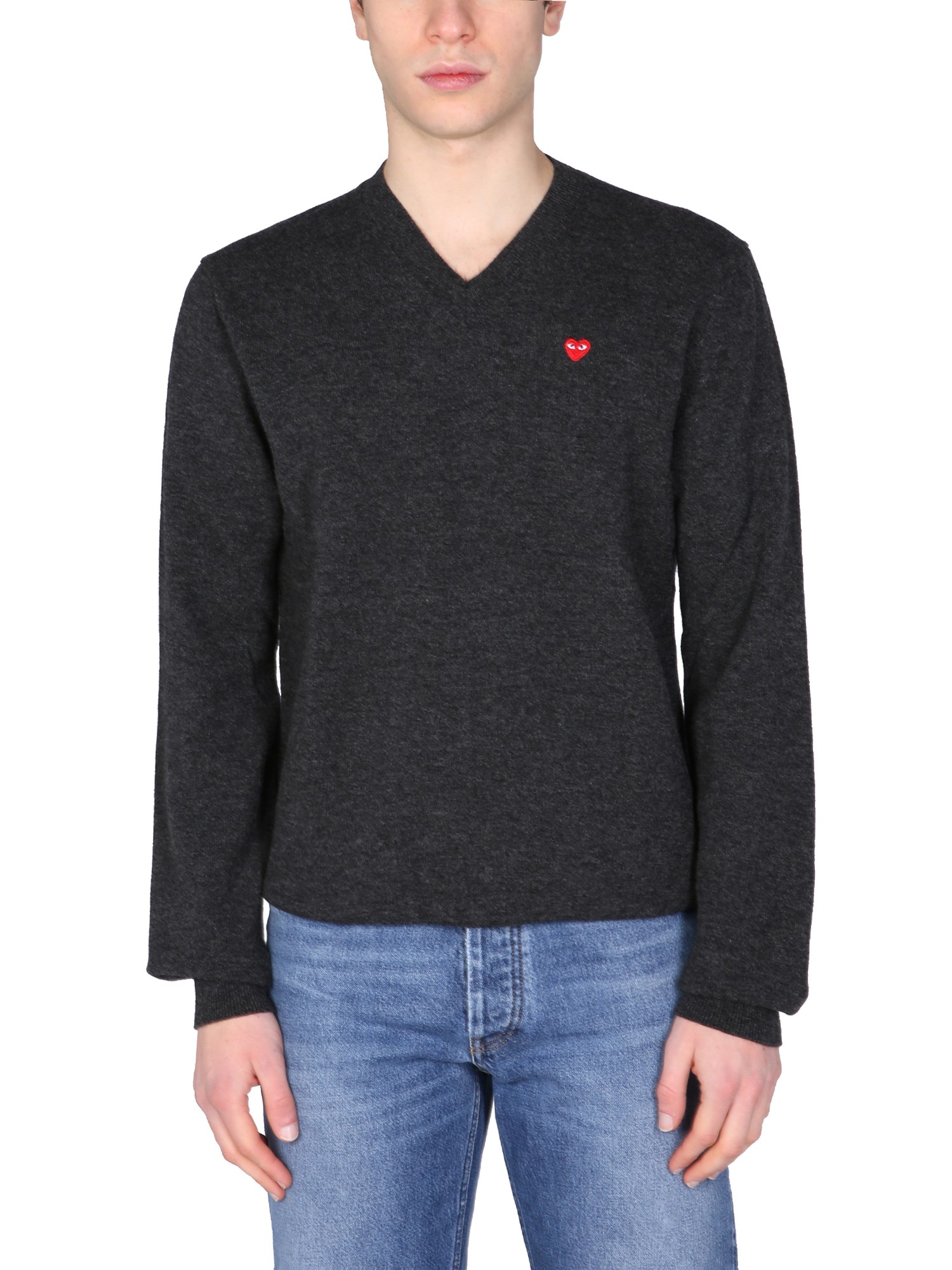 comme des garcons play maglia con patch logo