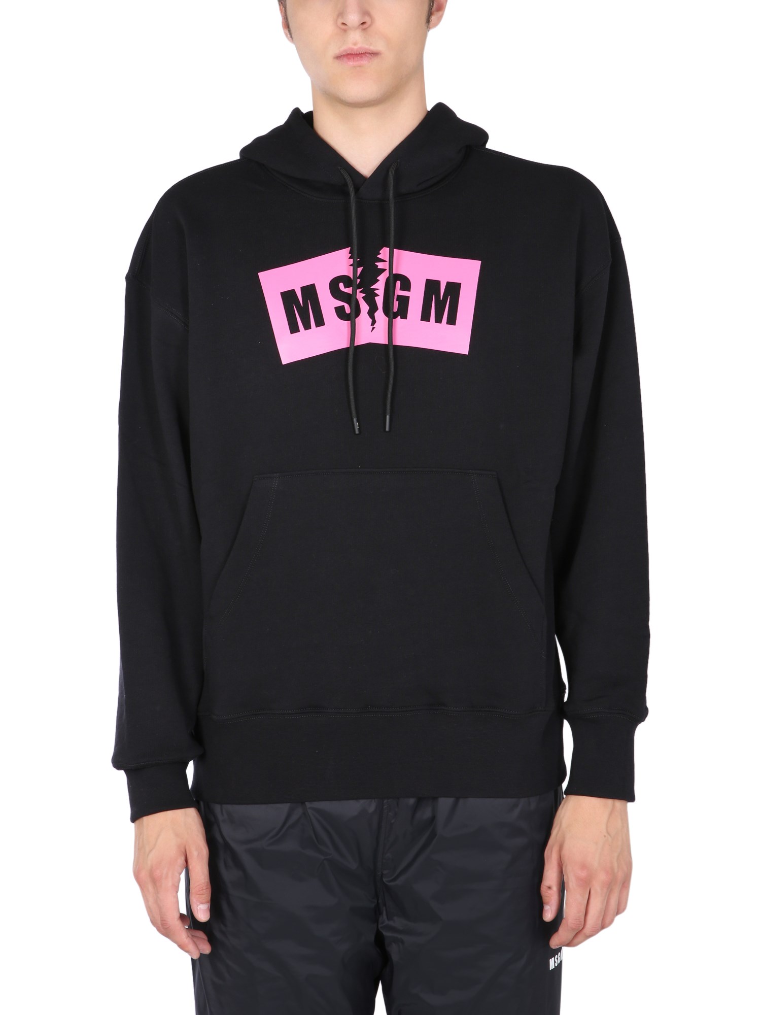 msgm ripped version sweatshirt with logo box