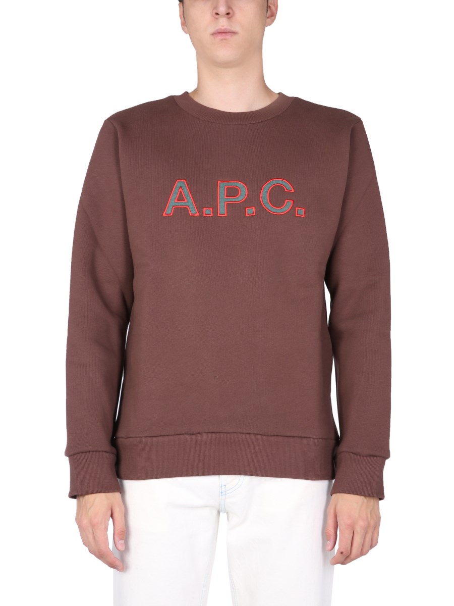 A.P.C. FELPA IN COTONE CON RICAMO LOGO