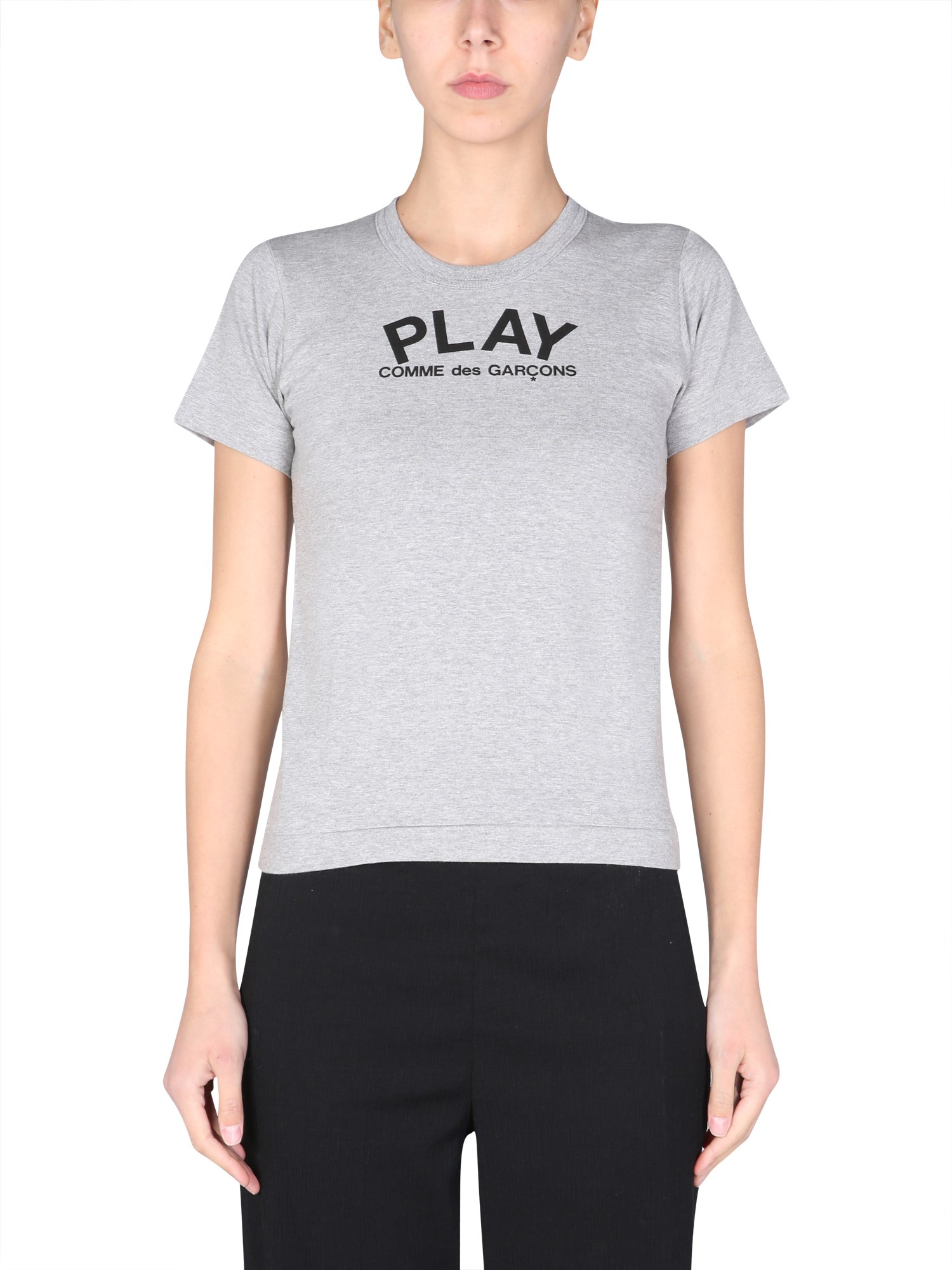 comme des garcons play t-shirt in cotone con stampa logo