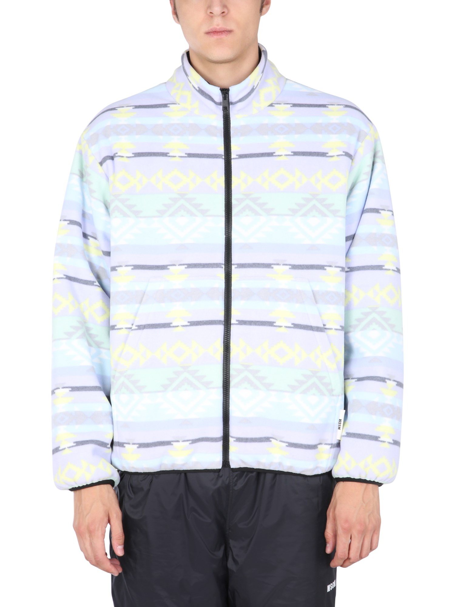 Msgm Fleece Jacket In Multicolour