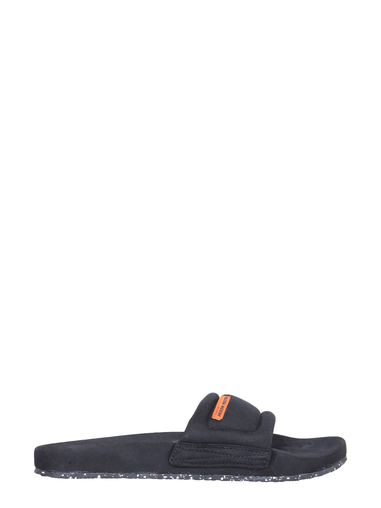 heron preston slide sandals with logo label