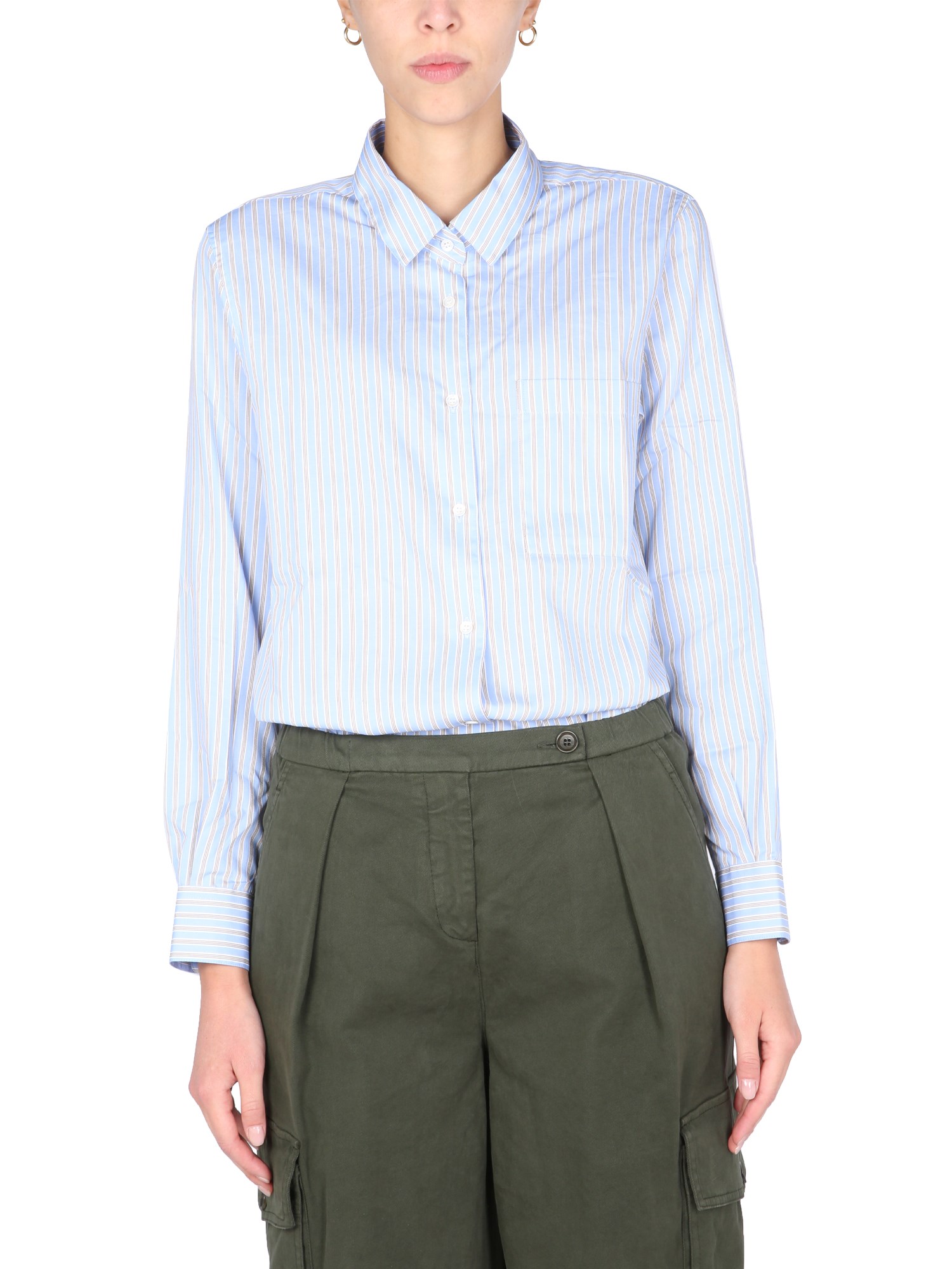 aspesi striped pattern shirt