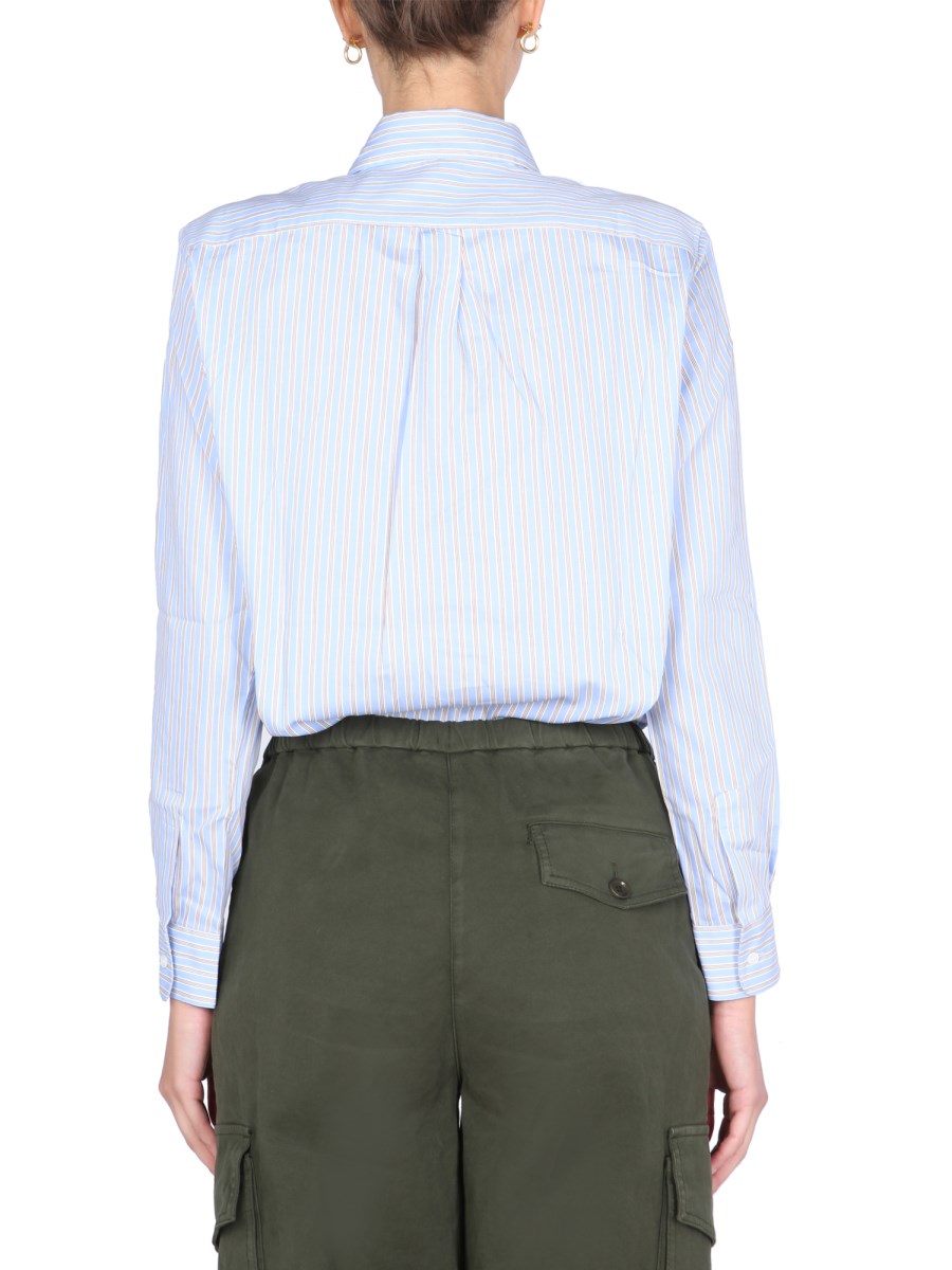 ASPESI stripe-pattern cotton shorts - Blue